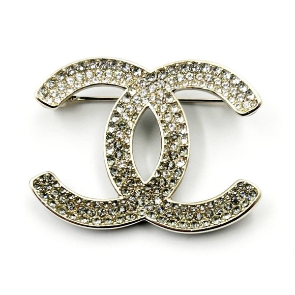 Chanel Brand New Silver Grey Ombre Black Curve Brooch - Picture 1 of 4